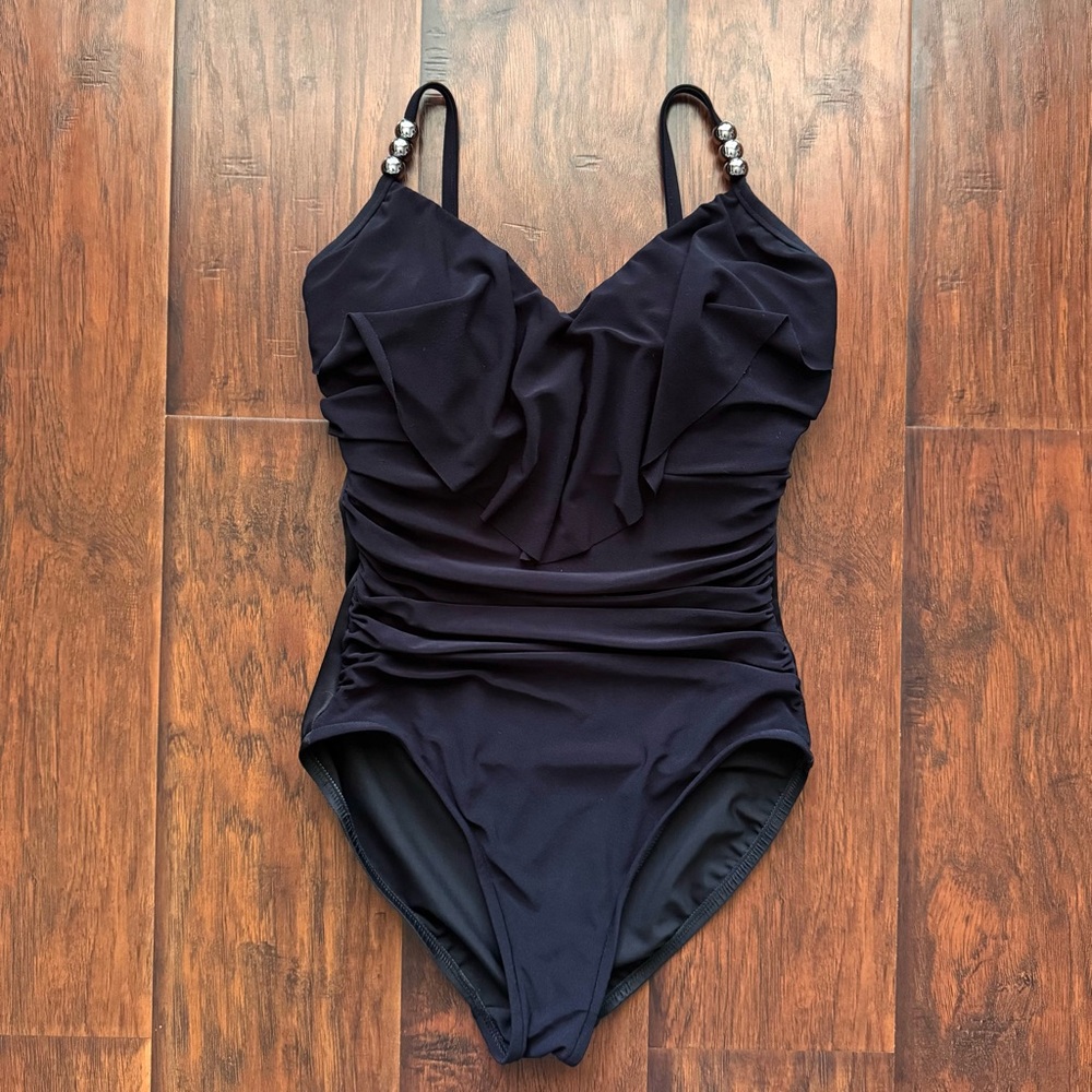 MagicSuit by‎ MiracleSuit One Piece Swimsuit Black Size 8 Tummy Control Slimming